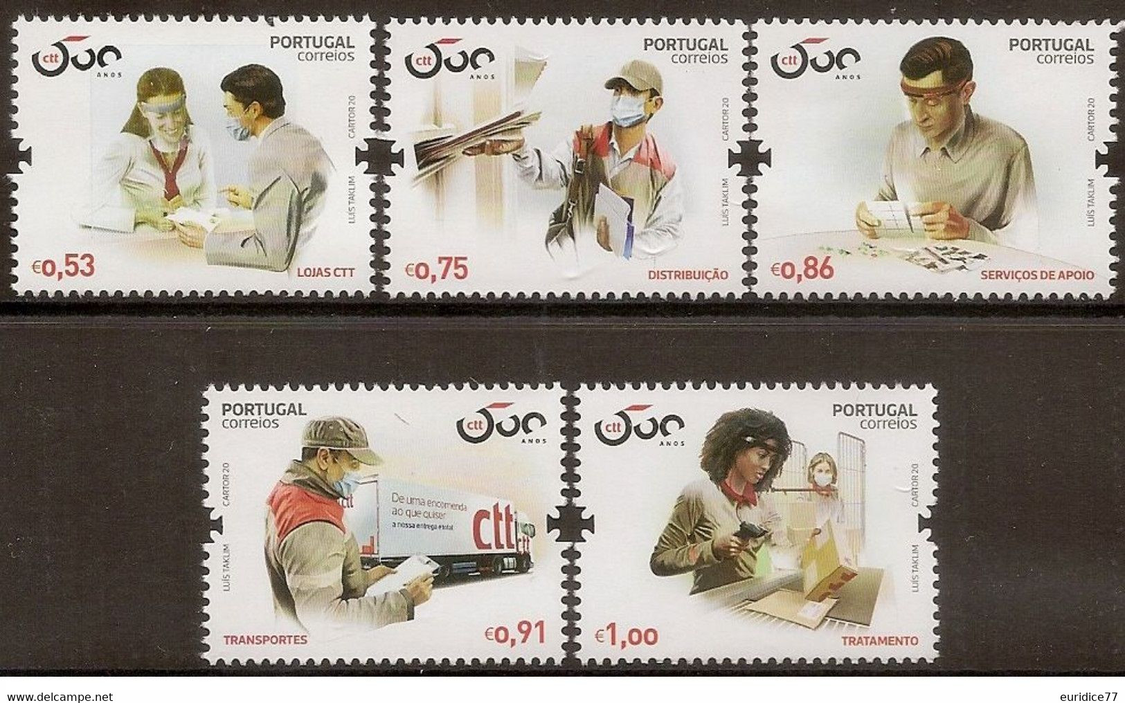 Portugal 2020 - 500 Years Of The Postal Service In Portugal Stamp Set Mnh - Autres & Non Classés
