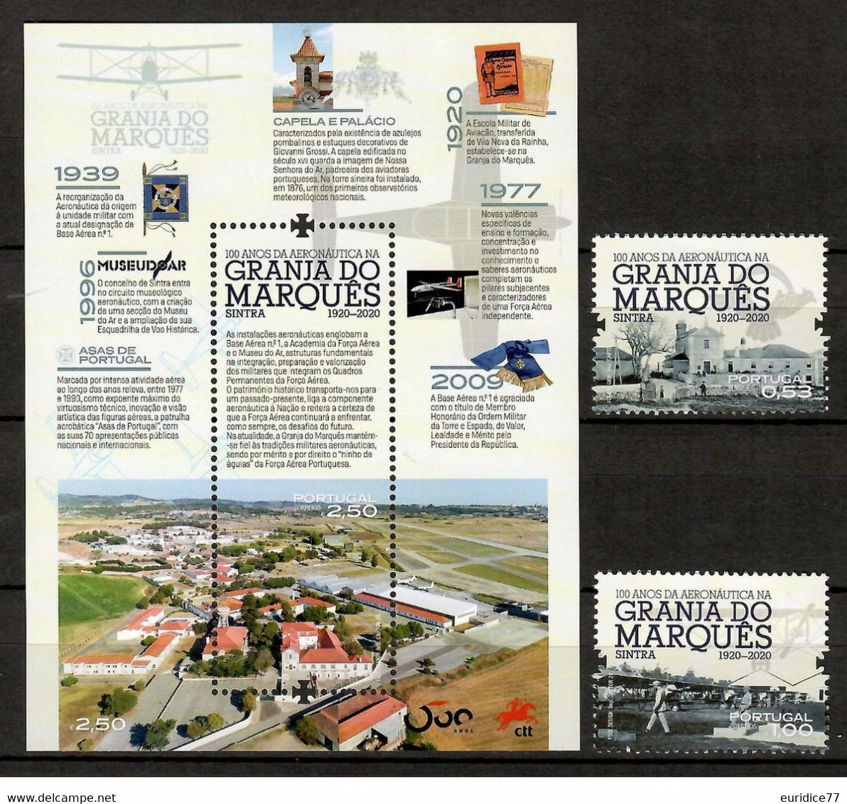 Portugal 2020 - 100 Years At Granja Do Marques - A Past And Present Of Aeronautics Complete Set Mnh** - Andere & Zonder Classificatie