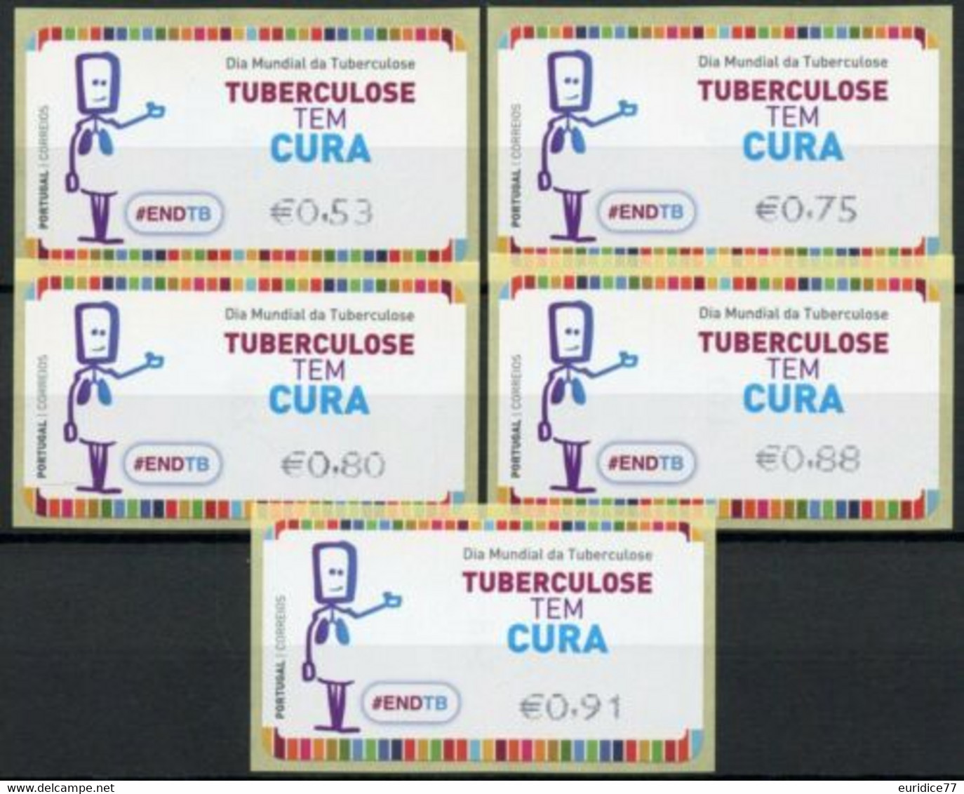 Portugal 2021 - Franking Labels - World Tuberculosis Day Set Mnh** - Autres & Non Classés