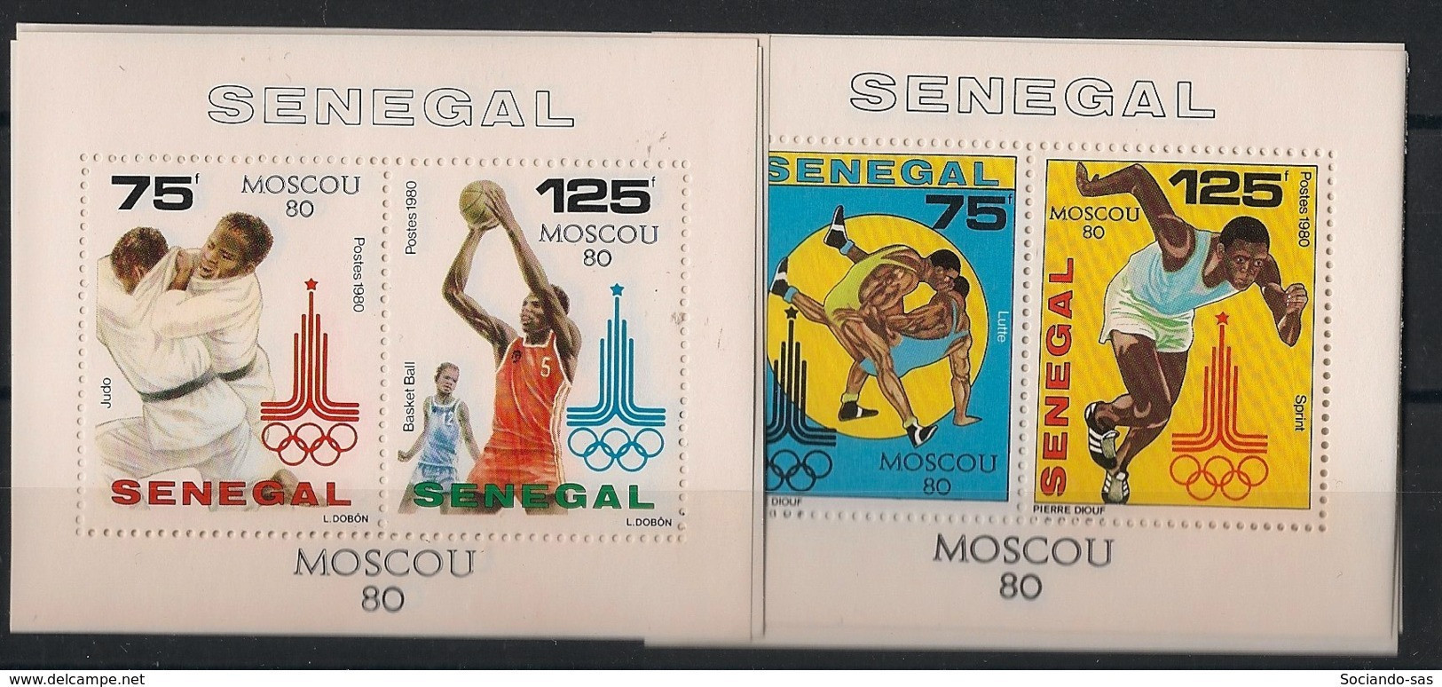 SENEGAL - 1980 - Bloc Feuillet BF N°Yv. 22 Et 23 - Olympics / Moscou - Neuf Luxe ** / MNH / Postfrisch - Senegal (1960-...)