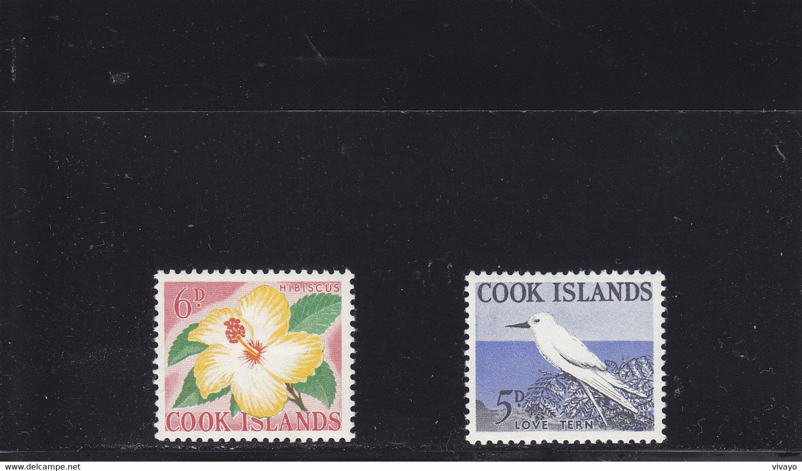 COOK ISLANDS - 1963 - * / MLH - FLEUR & OISEAU , FLOR Y AVE , FLOWER & BIRD   Mi. 96, 97 - Cook