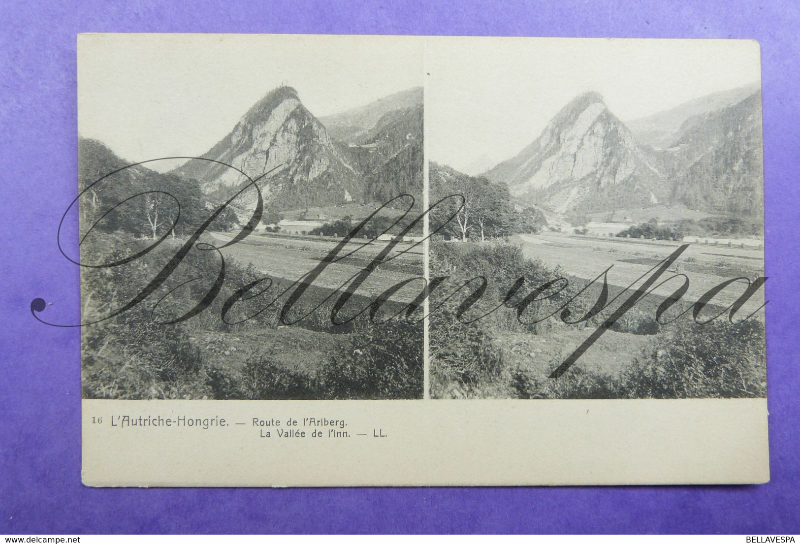 Autriche Hongrie Stereoscopique Stereo Route Arlberg Vallée De L' Inn. N° 16 Edit. L.L. - Cartes Stéréoscopiques