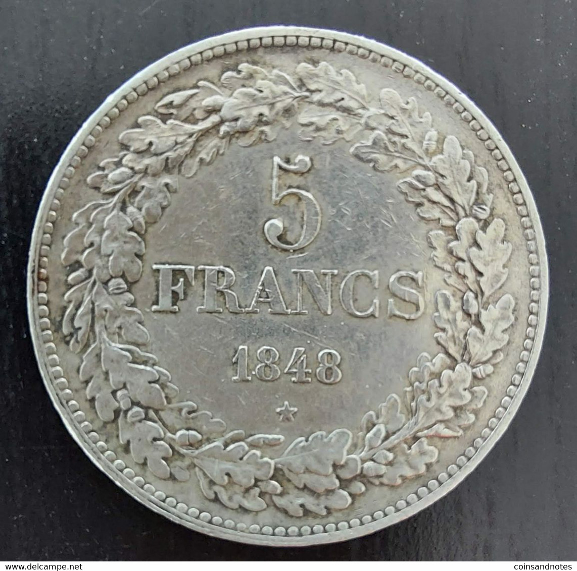 Belgium 1848 - 5 Fr. Zilver - Leopold I - Morin 14 - Pr - 5 Frank