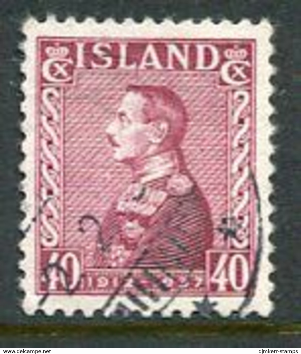 ICELAND  1937 25th Anniversary Of Regency 40 Aur. Used.  Michel 189 - Gebraucht