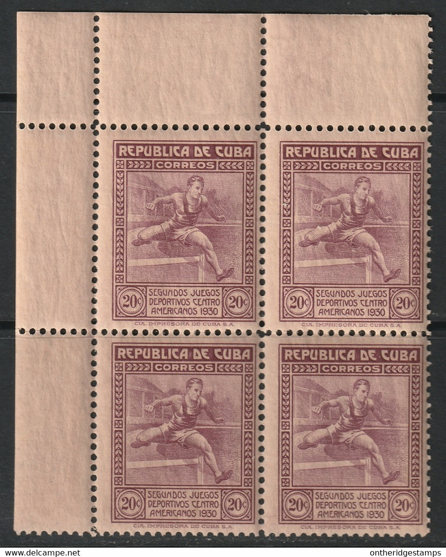 Cuba 1930 Sc 303 Yt 211 Corner Block MNH** - Unused Stamps