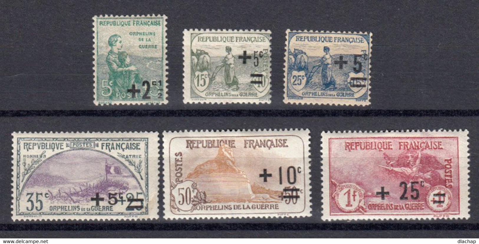 France 1922 Yvert 163 / 168 * Neuf Avec Charniere,sauf 166 ** Sans Charniere. Au Profit Des Orphelins De Guerre. - Ungebraucht