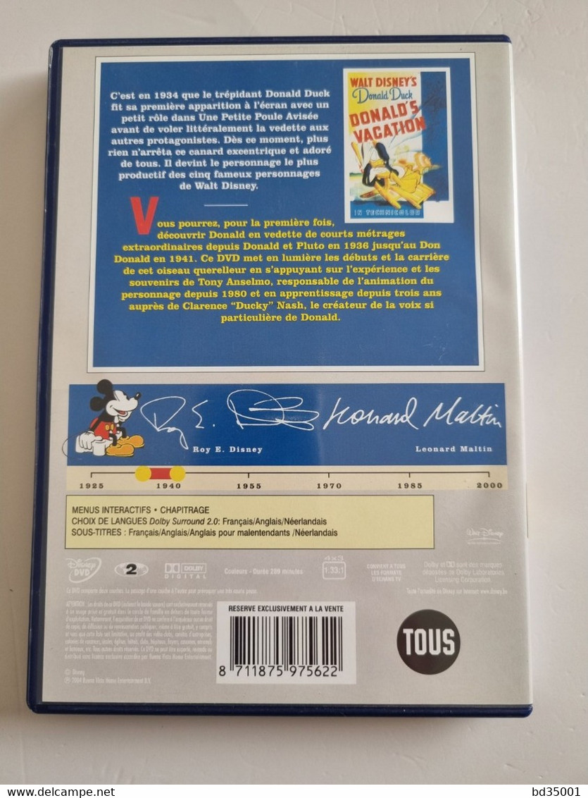 DVD Original WALT DISNEY TREASURES - Donald L'Anthology Partie 1 - Double - Etat Neuf - Cartoons