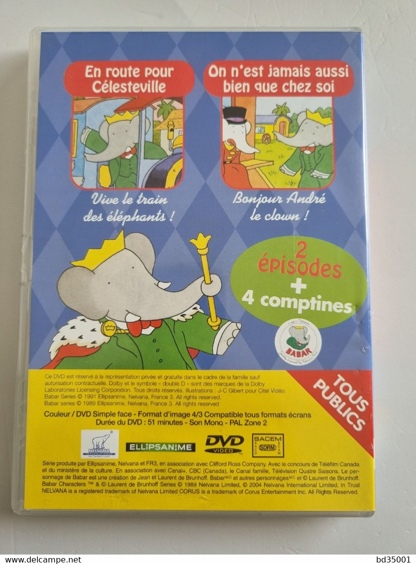 DVD Original - Babar 2 Episodes - Simple - Etat Neuf - Cartoons