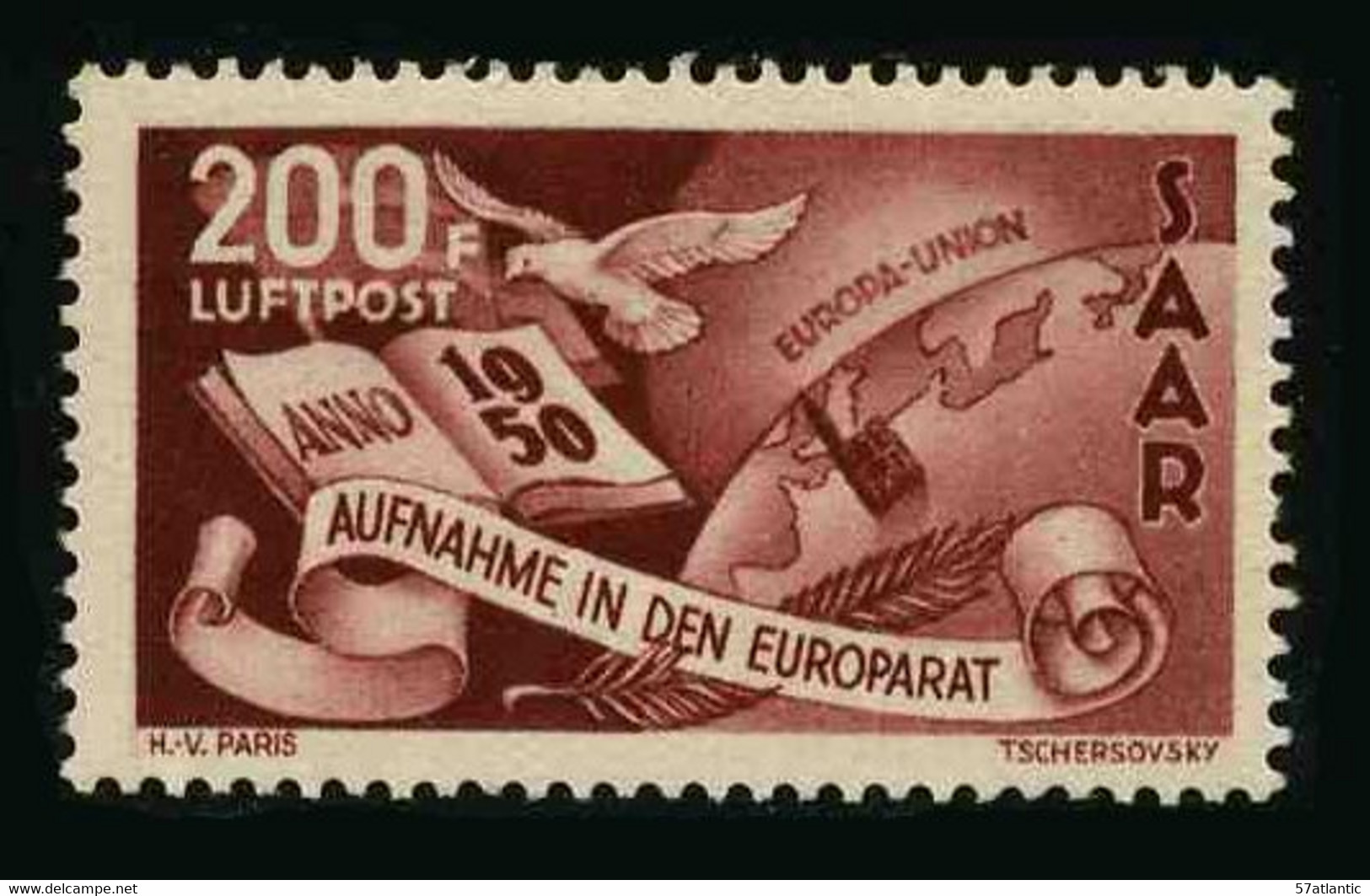 SARRE - ZONE FRANCAISE - YT PA 13 ** - TIMBRE NEUF ** - Airmail