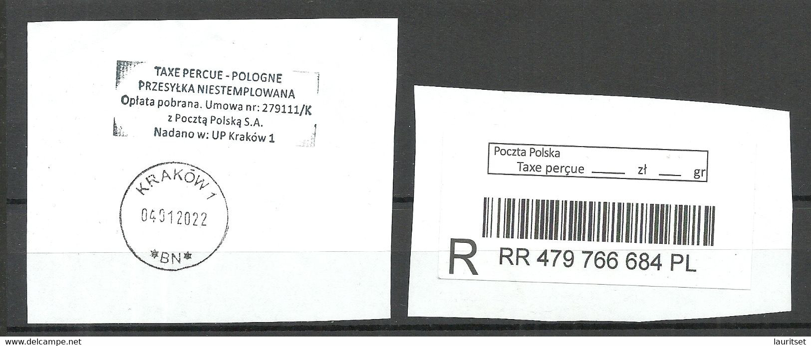 Polen POLAND 2002 Taxe Perque & Registration Label - Brieven En Documenten