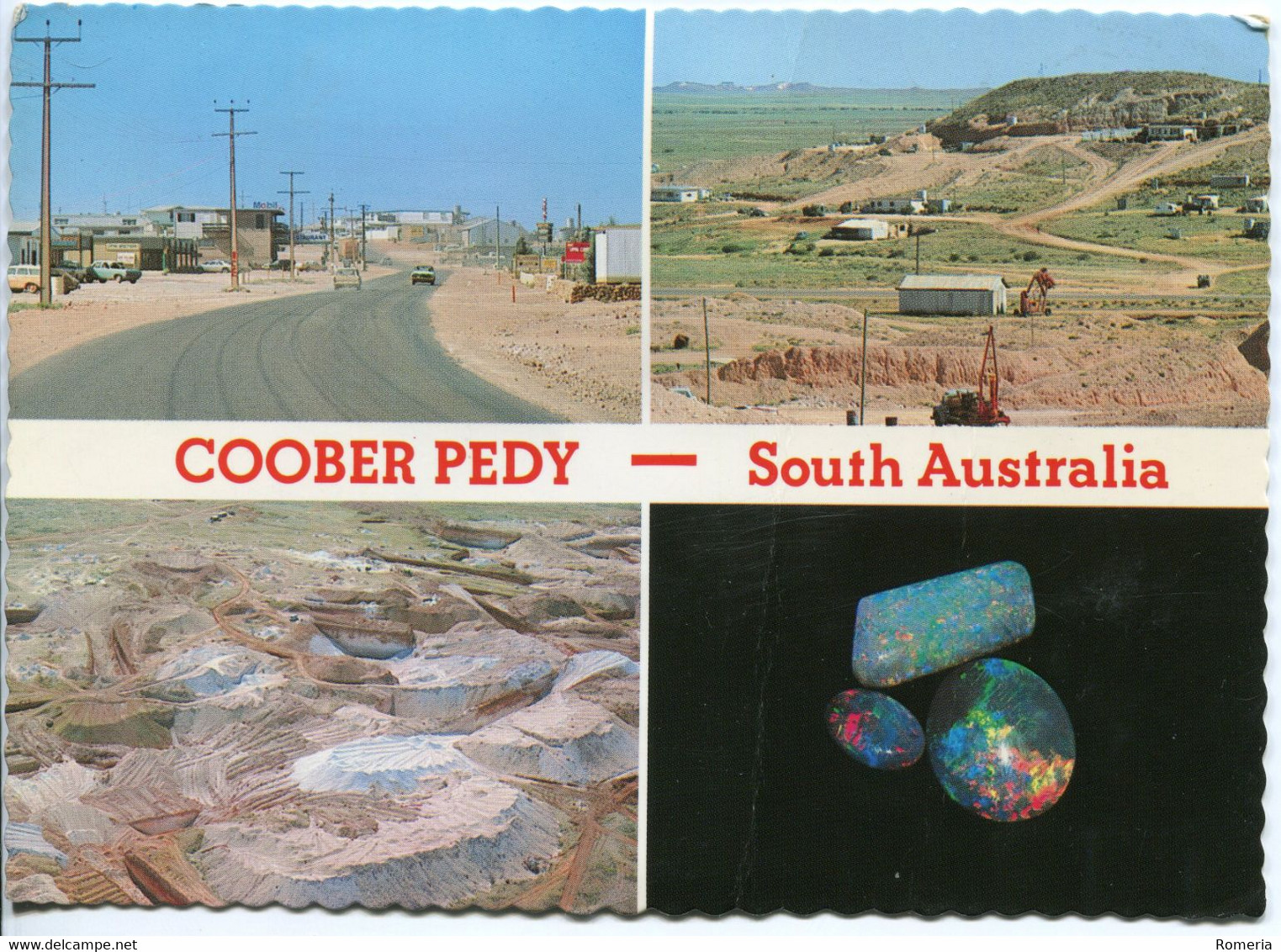 Australie - South Australia - Coober Pedy - Multivues - Dentelée, écrite, Timbrée - Pliée Par Le Centre Vertical ! - Coober Pedy