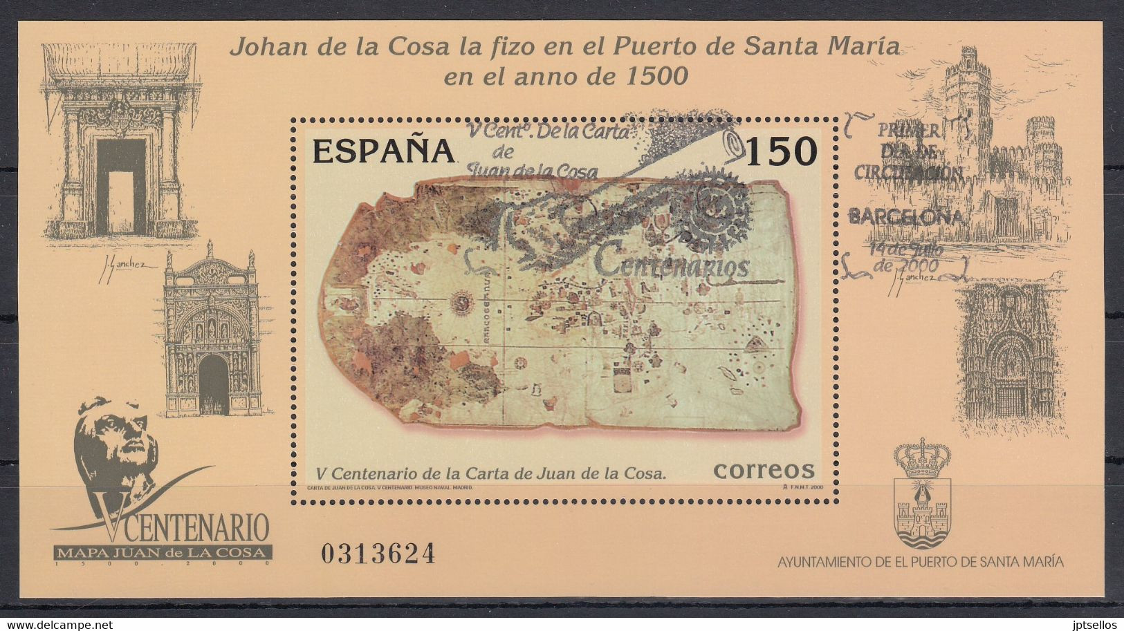 ESPAÑA 2000 Nº 3722 USADO PRIMER DIA - Used Stamps