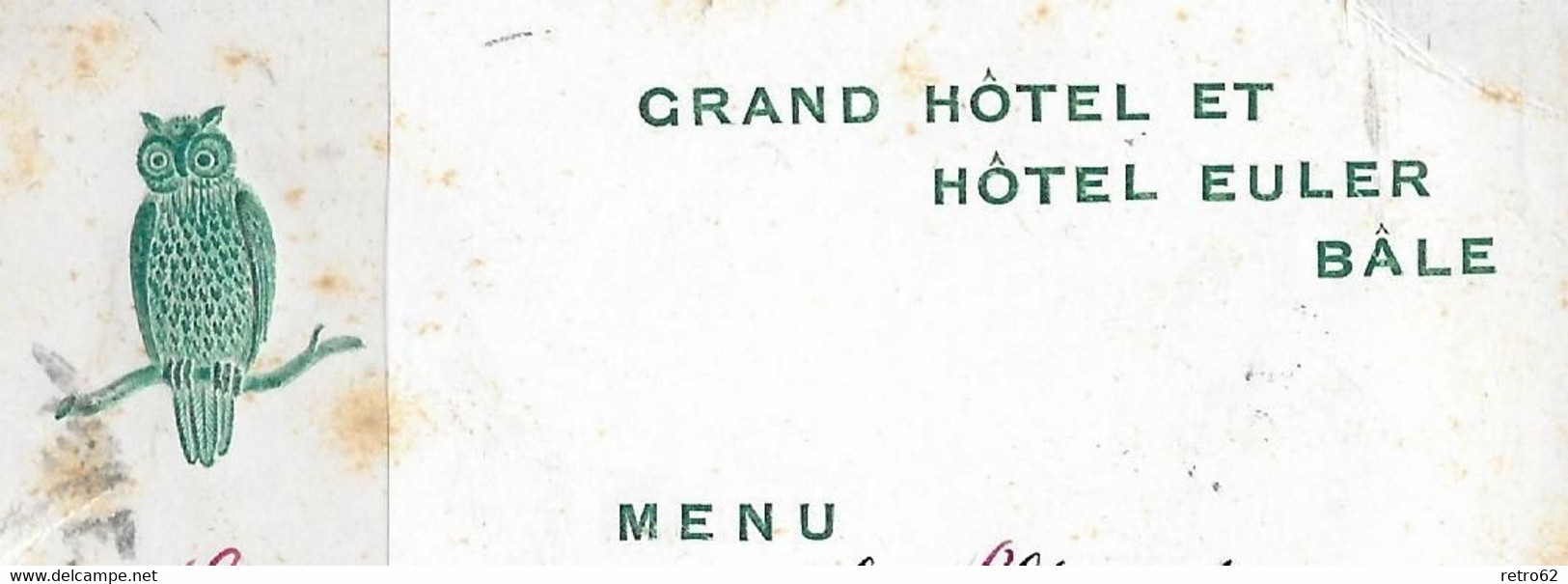 1909 HEIMAT BASEL → Private "Menu Carte" Grand Hotel Et Hotel Euler Bâle  Nach LONDON E.C.     ►SBK-93A / RARITÄT◄ - Brieven En Documenten