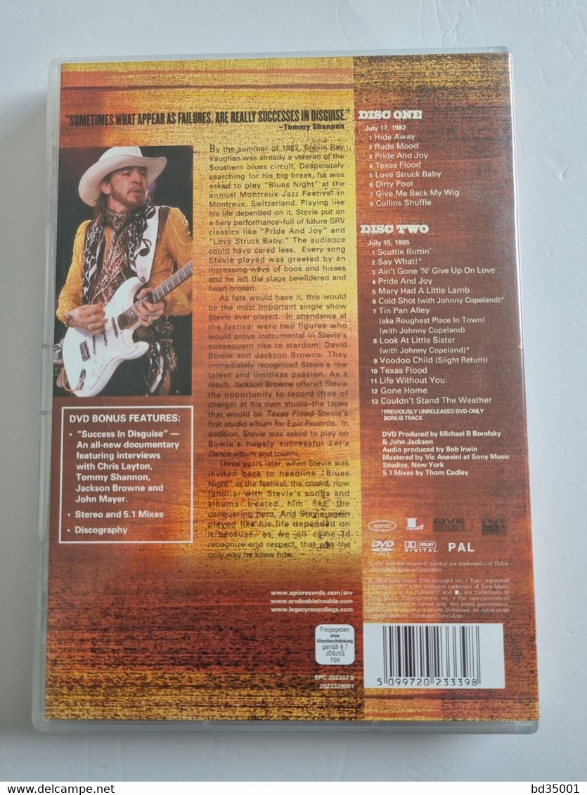 DVD Concert Live Stevie Ray Vaughan And Double Trouble - Live At Montreux 1982 Et 1985 - Double DVD - Etat Neuf - Concert & Music