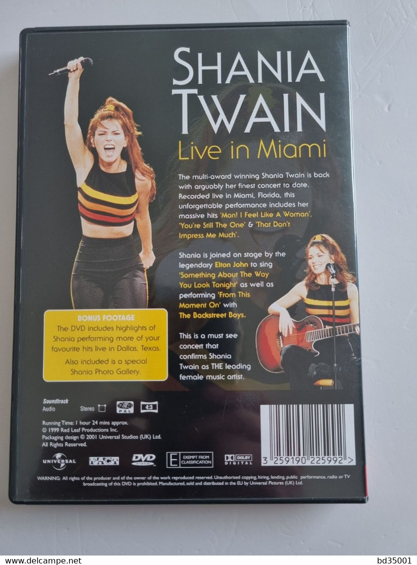 DVD Concert Shania Twain - Live In Miami - Simple - Etat Neuf - Concert Et Musique