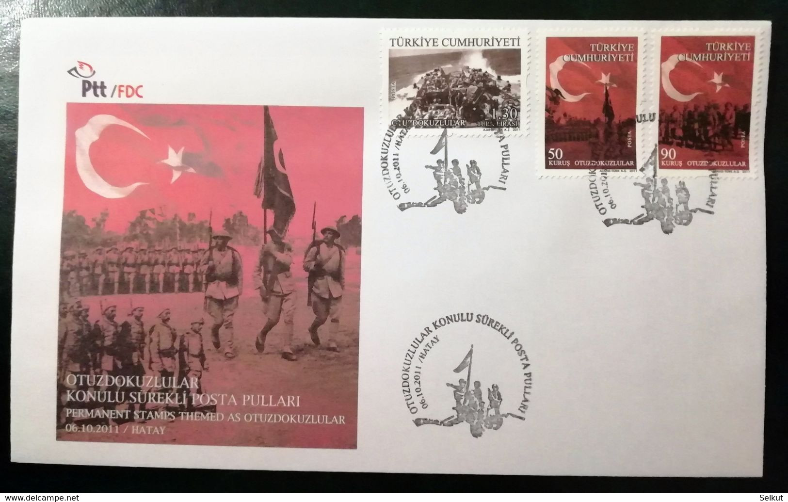 2011 Regular Postage Stamps THEMED AS OTUZDOKUZLULAR HATAY - Cartas & Documentos