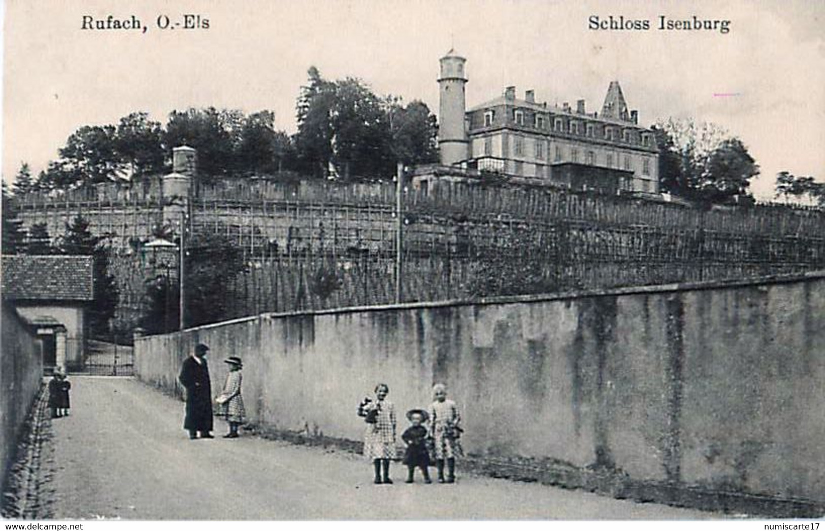 Cpa ROUFFACH 68 - Rufach, O. Els - Schloss Isenburg - Enfants - - Rouffach