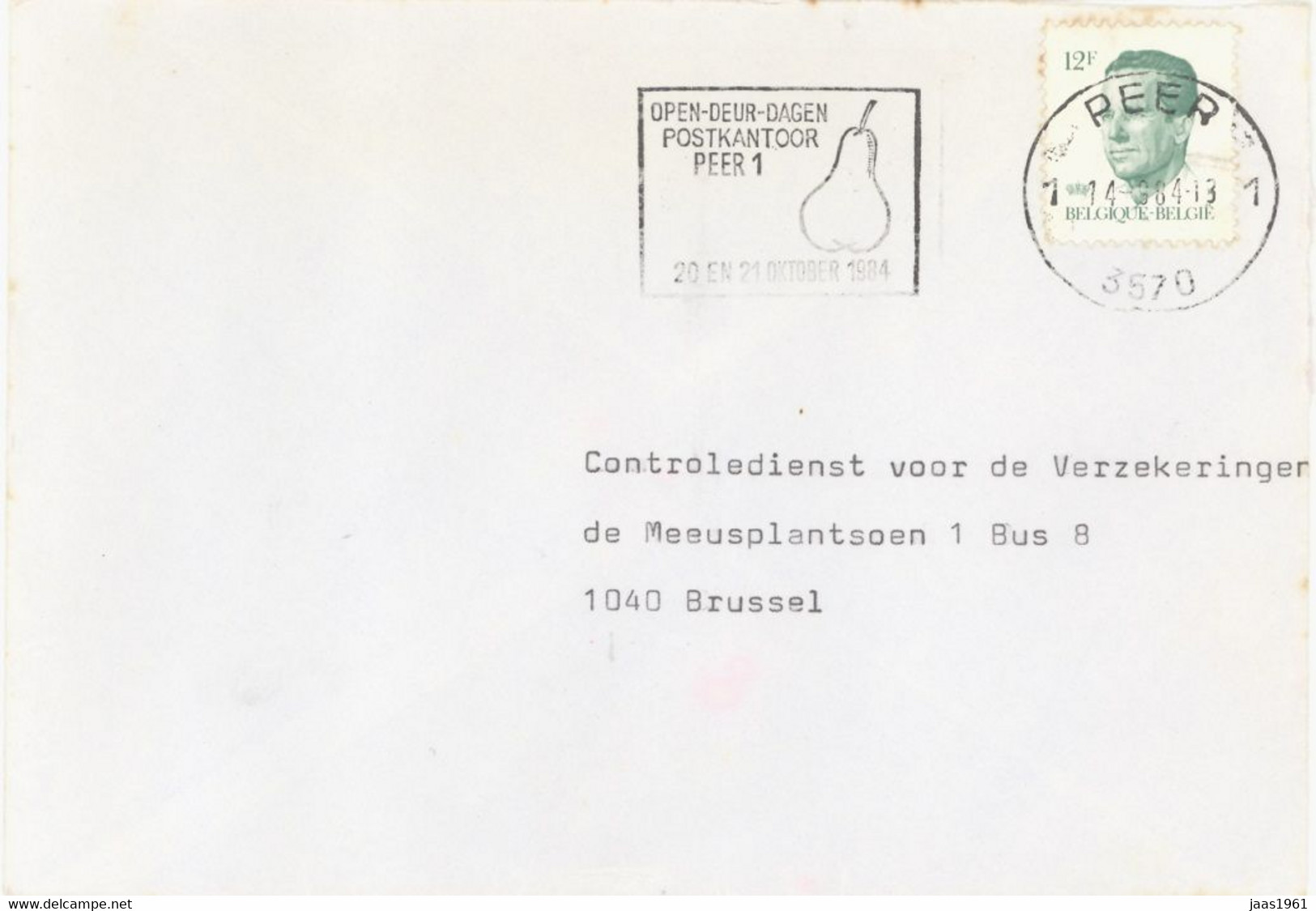 BELGIUM. POSTMARK PEER. 1984 - Sonstige & Ohne Zuordnung