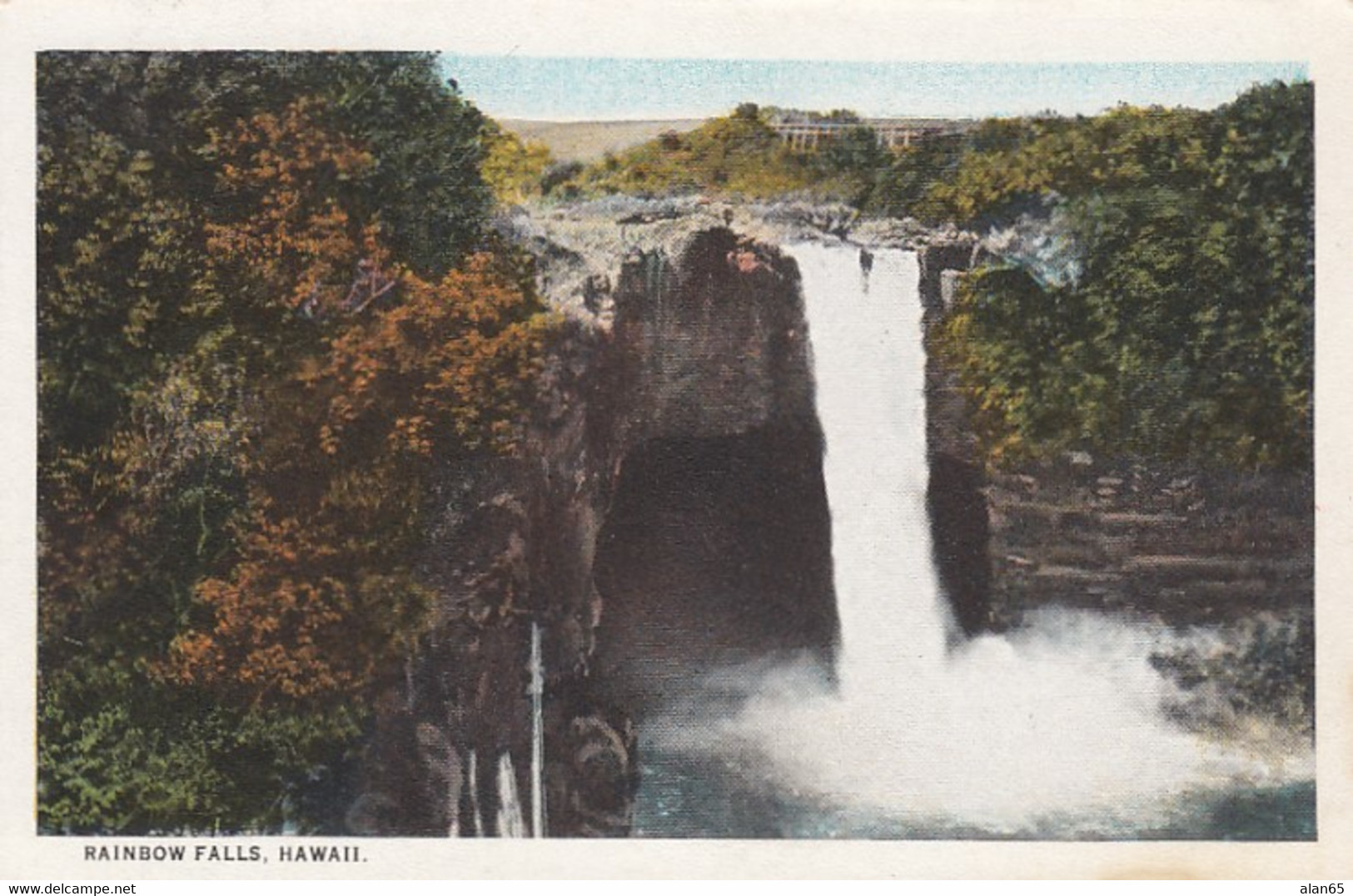 Rainbow Falls Hawaii, Near Hilo, Waterfall C1910s/20s Vintage Postcard - Hilo