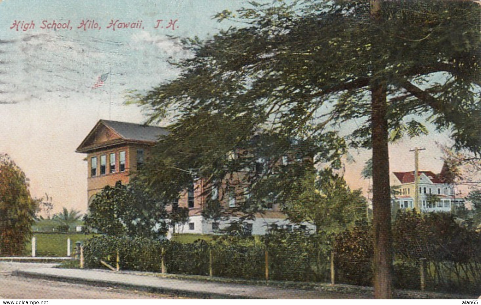 Hilo Hawaii, High School Building C1900s/10s Vintage Postcard - Hilo