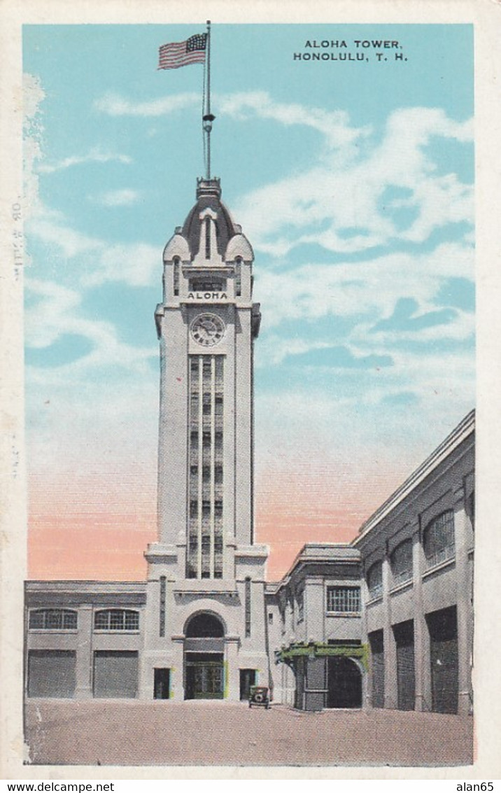 Honolulu Hawaii, Aloha Tower, C1920s Vintage Postcard - Honolulu