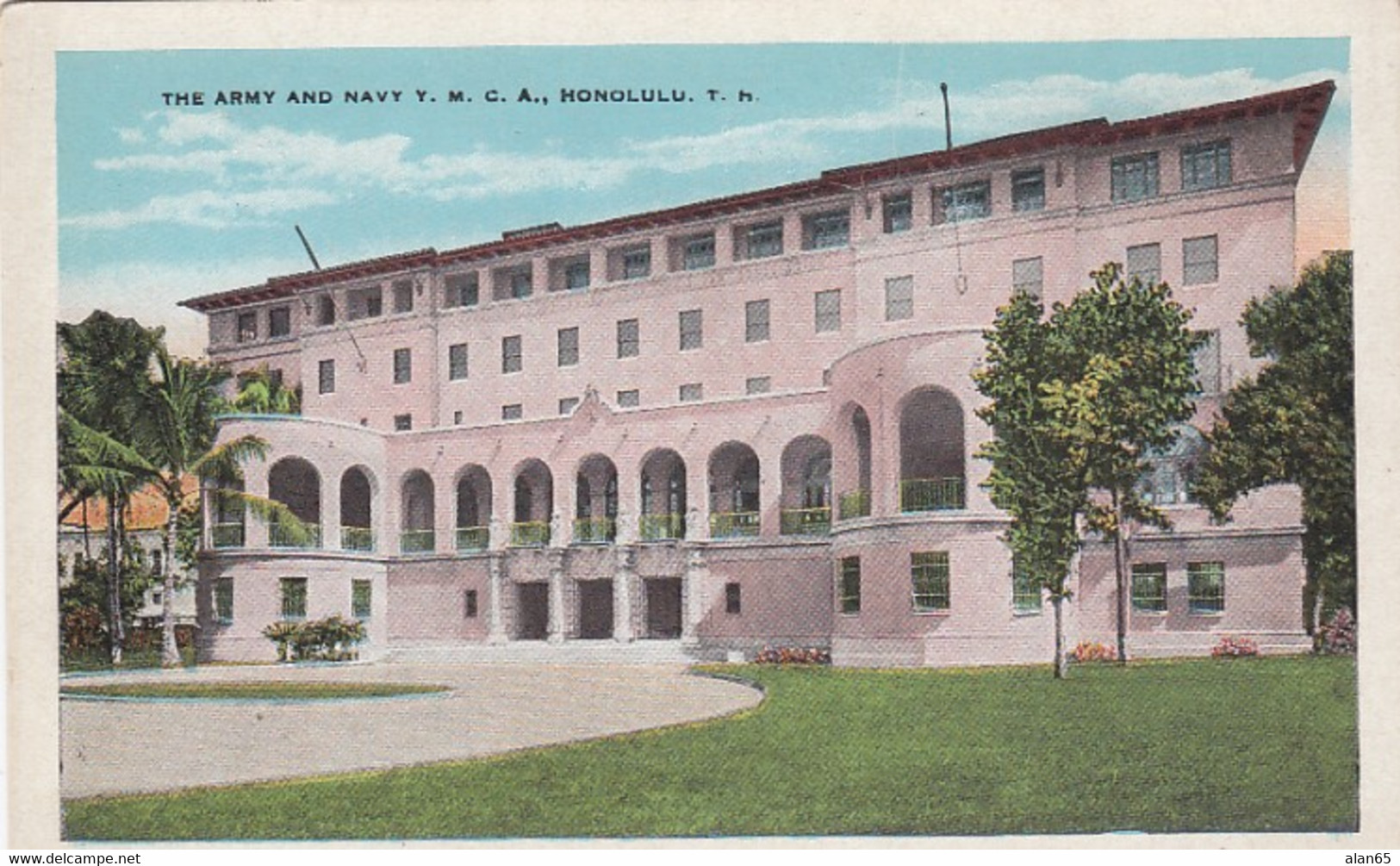 Honolulu Hawaii, Army And Navy Building YMCA, C1910s/20s Vintage Postcard - Honolulu