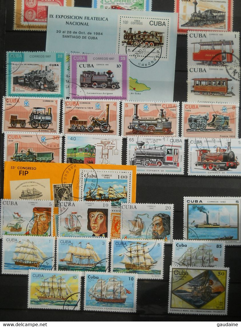 CUBA - LOT DE 365 TIMBRES DIFFERENTS - SET