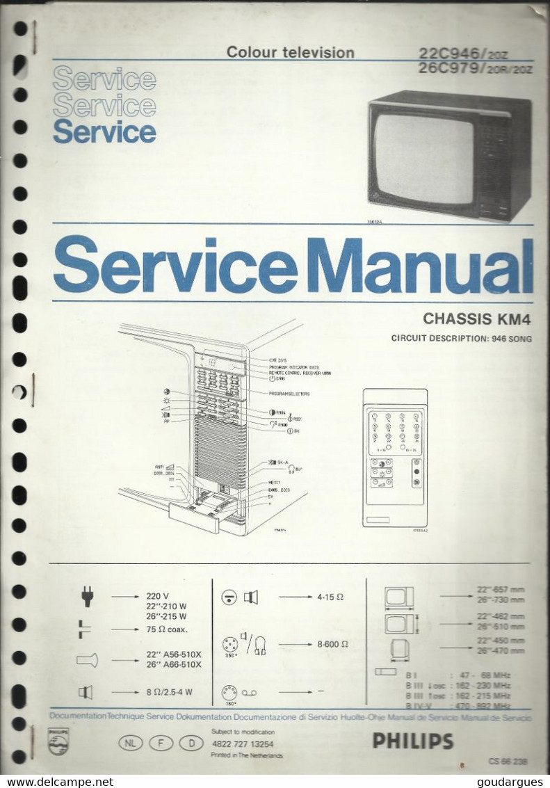 Philips Colour Television 16C921/20S - Chassis KT3M - Service Manual - Televisione