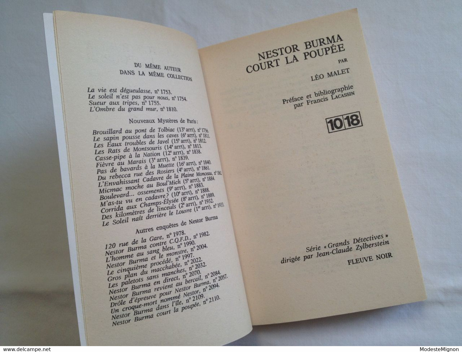 Nestor Burma Court La Poupée De Léo Malet - 10/18 - Grands Détectives