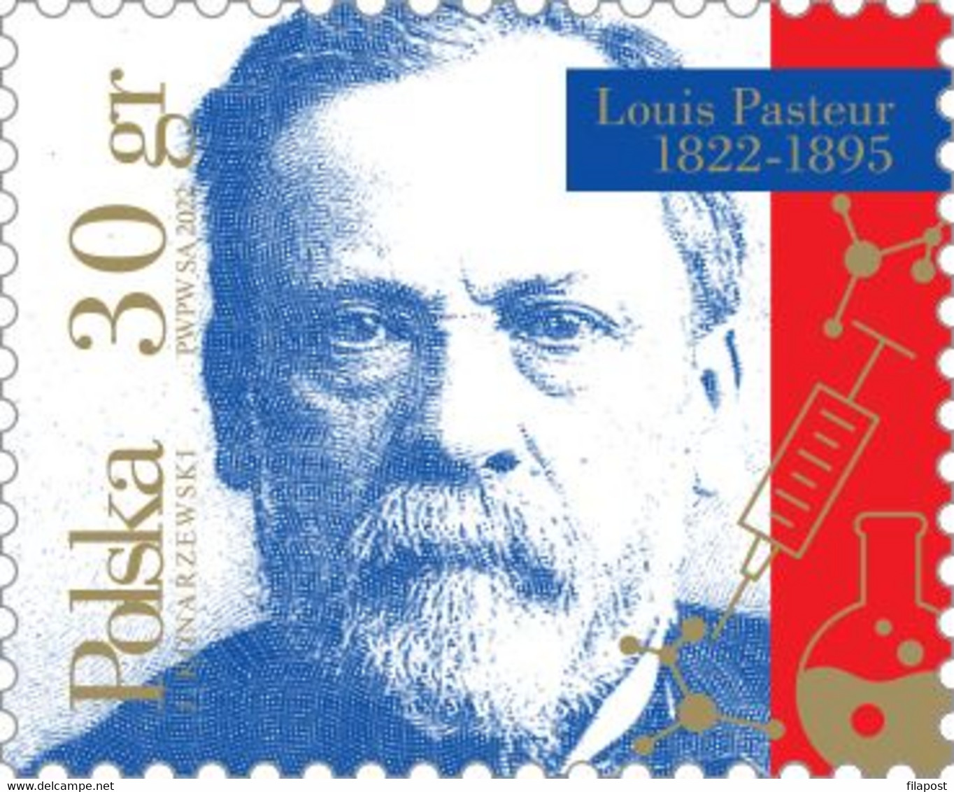 2022 Poland / Louis Pasteur 1822-1895 French Chemist, Inventor, Vaccine, Rabies, Medicine, Bacteria, Microscope MNH New! - Louis Pasteur