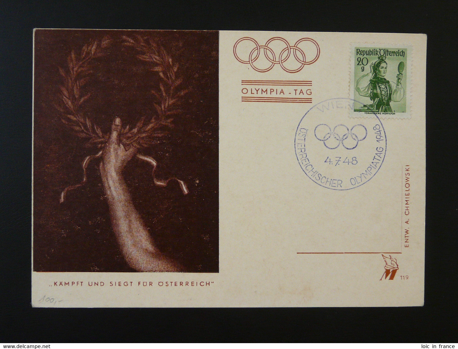 Carte Postcard Jeux Olympiques Olympia Tag Olympics Autriche Austria 1948 - Sommer 1948: London