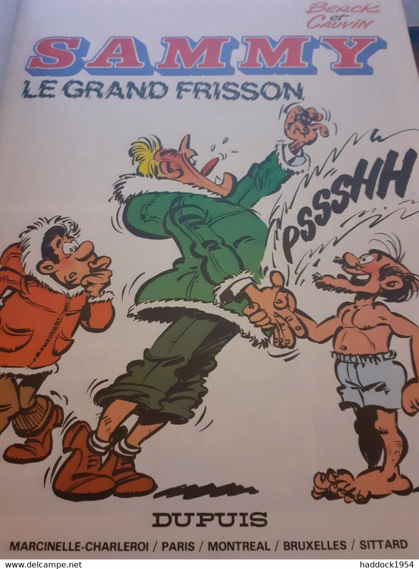 Le Grand Frisson SAMMY BERCK CAUVIN Dupuis 1980 - Sammy