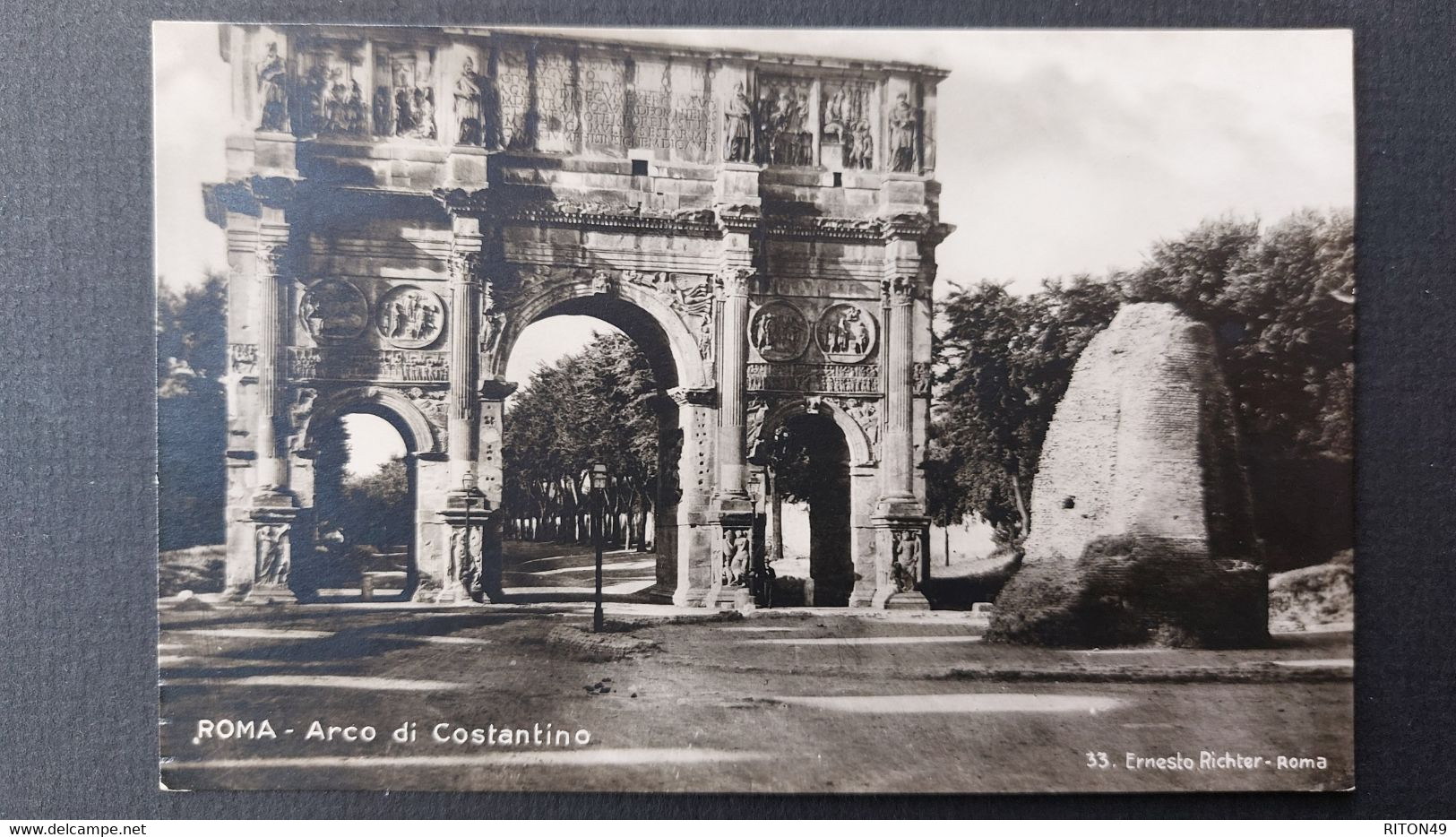 CARTE POSTALE 1933 ROME ARCO DI COSTANTINO EDIT ERNESTO RICHTER - Parken & Tuinen