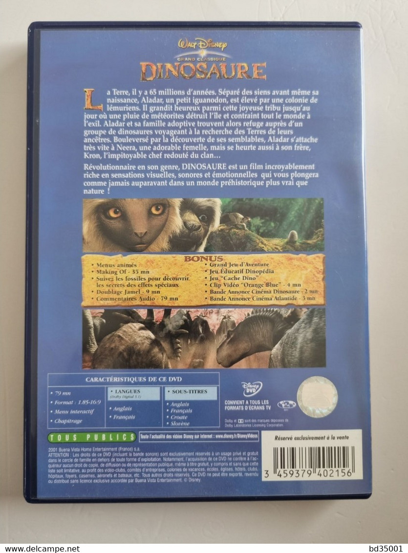DVD Original WALT DISNEY GRAND CLASSIQUE - Dinosaure - Simple DVD - Etat Neuf - Cartoons