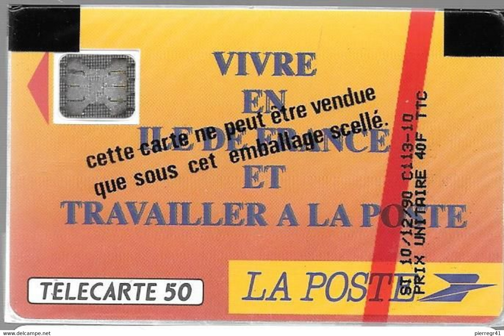 CARTE²-PUBLIC-F136 B.520-50U-SC5an-Trou 6-12/90-LA POSTE-5 Ge 21507-NSB-TBE - 1990