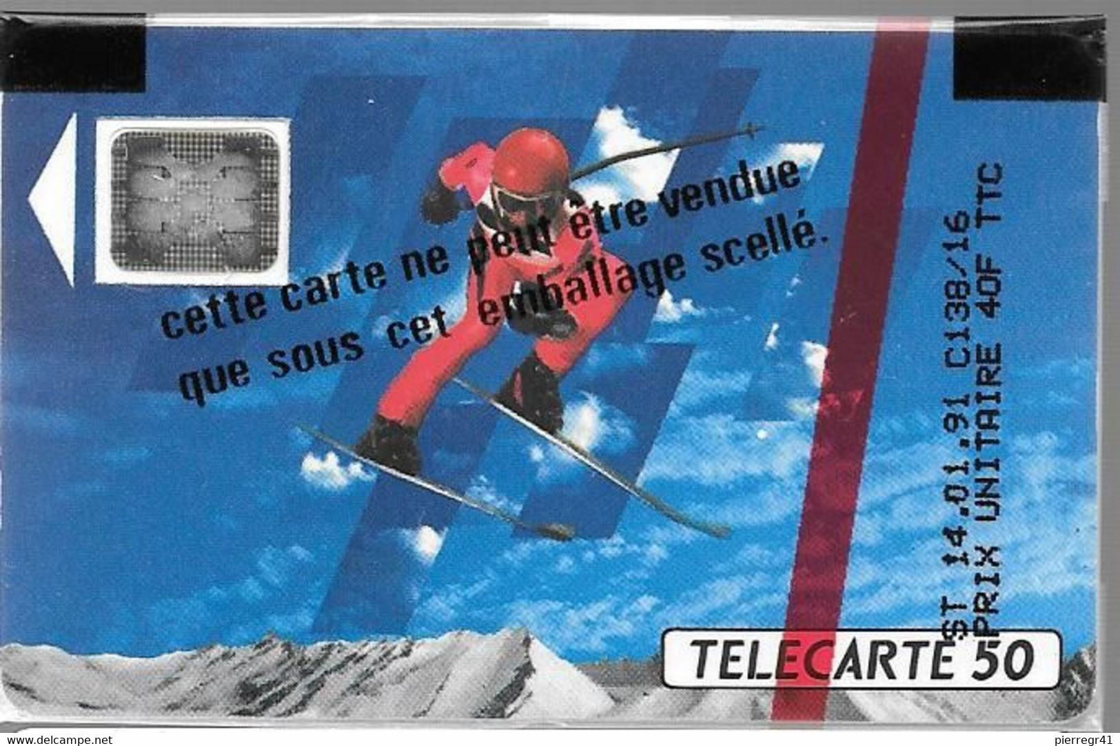 CARTE²-PUBLIC-F132B.540-50U-SC5 On-Trou 6-12/90-SKIEUR 1-5 Imp-22208-NSB-  TBE - 1990