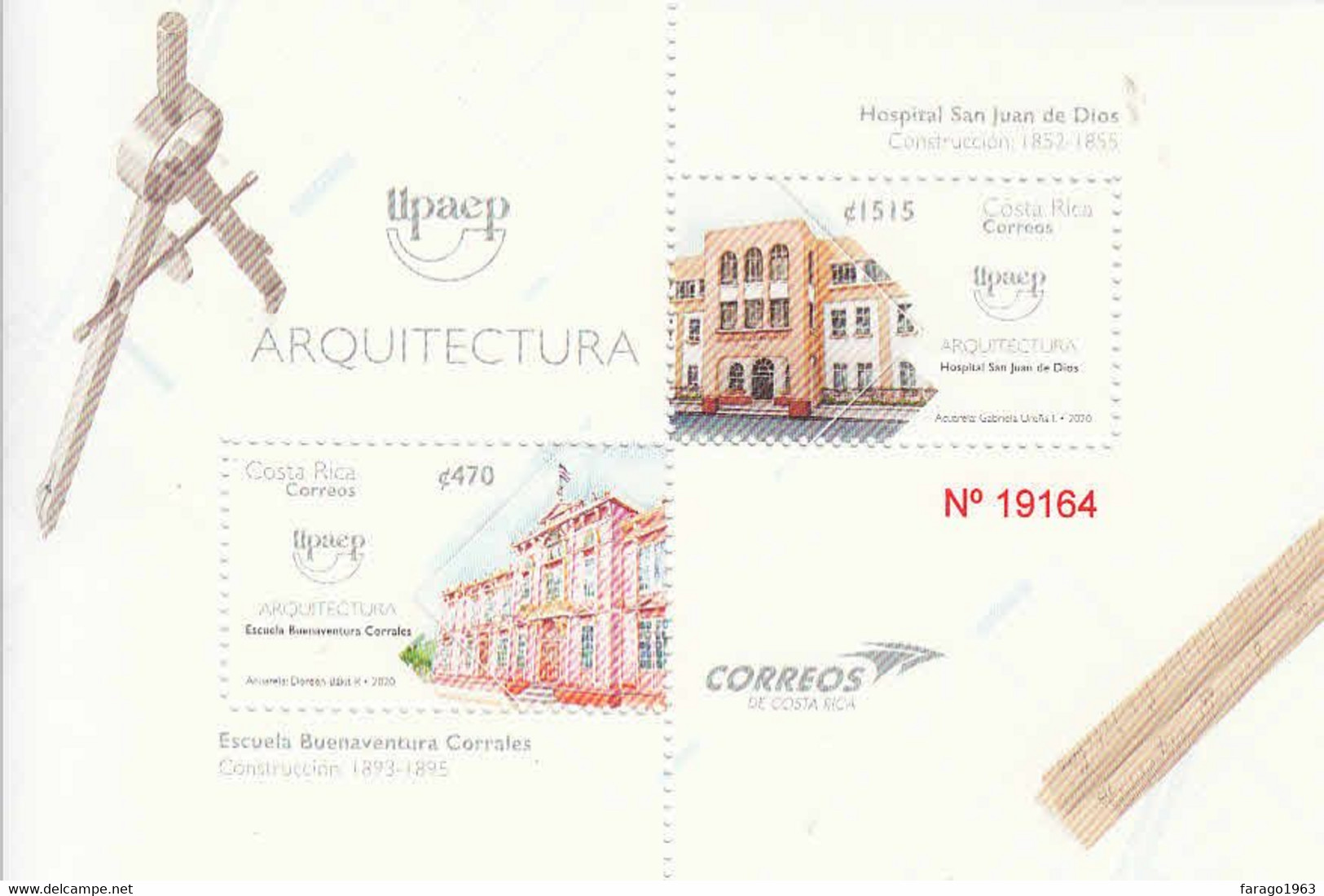 2020 Costa Rica Architecture Arquitectura Upaep  Miniature Sheet Of 2 MNH - Costa Rica