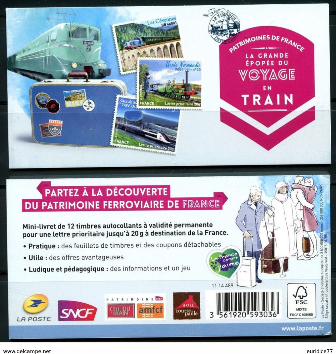 France 2014 - La Grande épopée Du Voyage En Train Carnet Cancelled First Day - Eisenbahnen