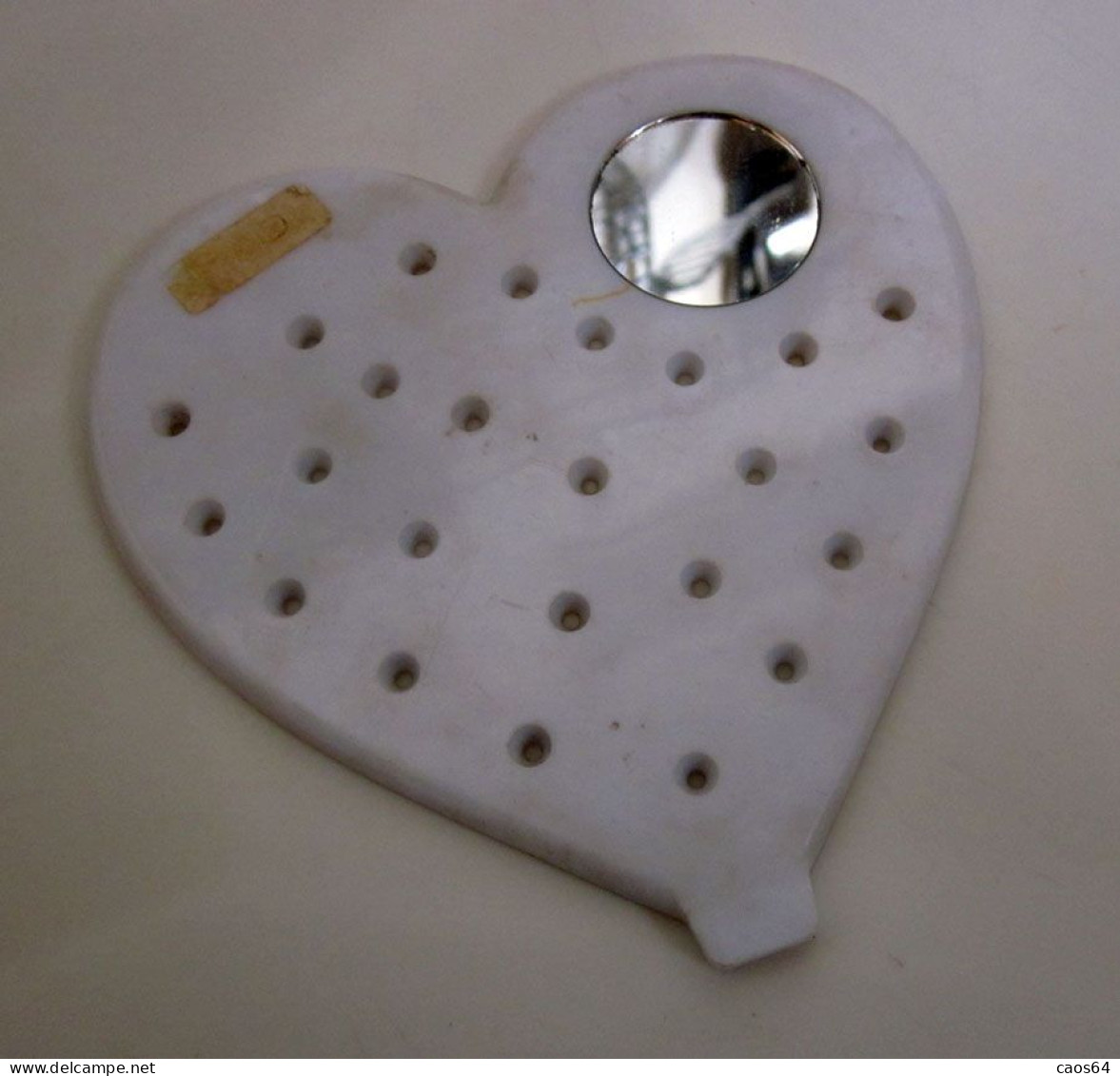 Cuore Con Piccolo Specchio Plastic 11 X 12 Cm Vintage - Spiegels