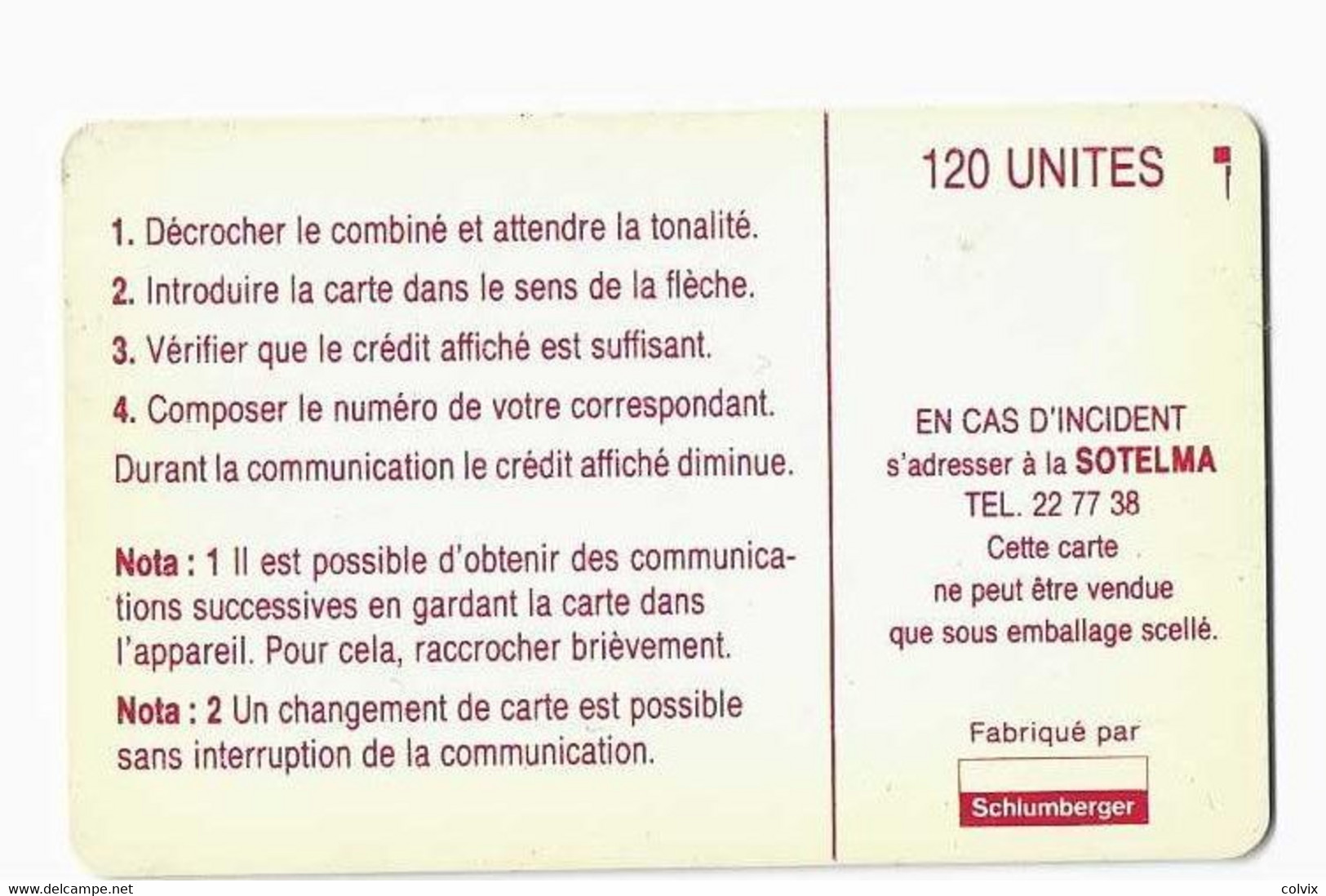 MALI REF MV CARDS MAL-11 120U - Mali