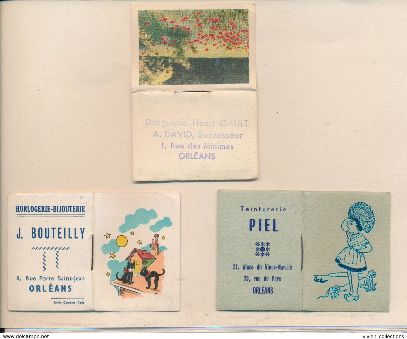 3 Mini Calendriers Publicitaires Orléans 1960/1 & 1970 Bijouterie Teinturerie Et Droguerie Livret Format Miniature 6 X 4 - Grand Format : 1961-70