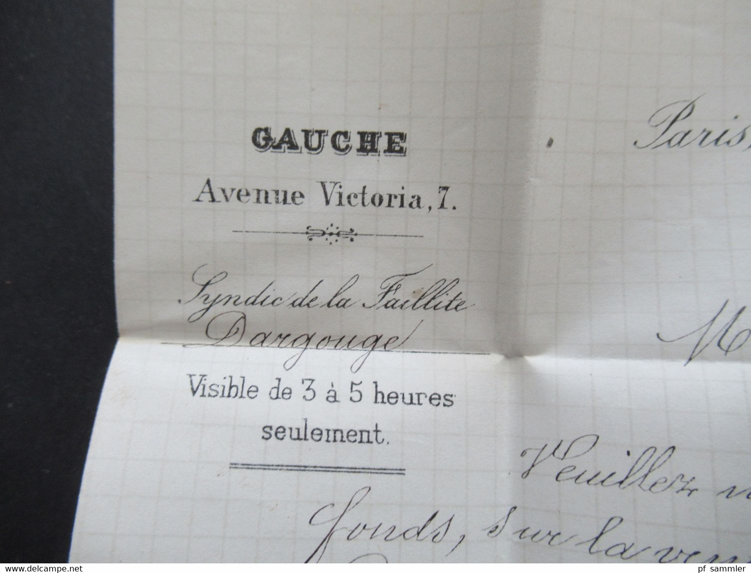 Frankfreich 1878 Sage Nr. 63 Type I Stempel Paris 28.7.1876 nach Bourgueil gesendet Faltbrief mit Inhalt Gauche