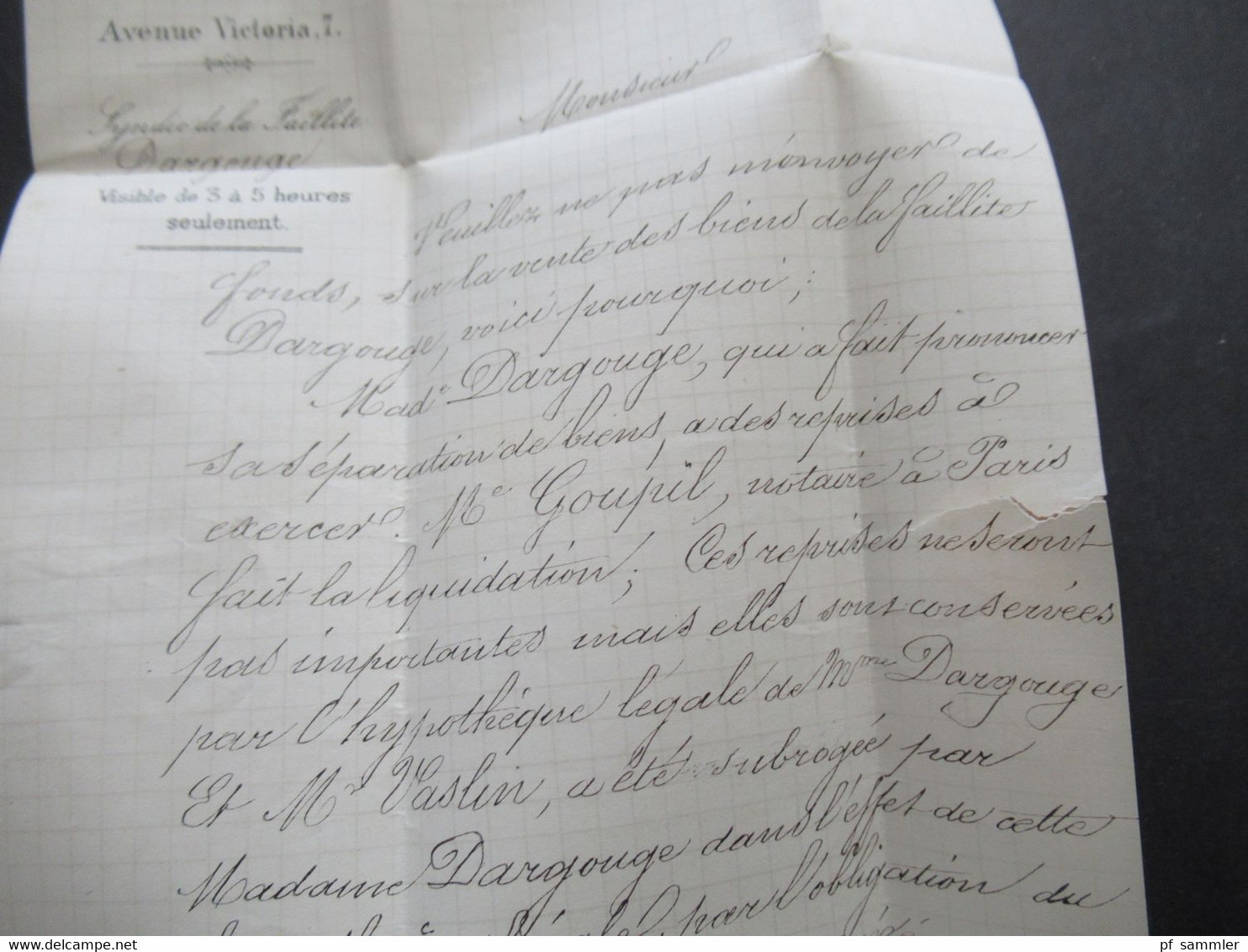 Frankfreich 1878 Sage Nr. 63 Type I Stempel Paris 28.7.1876 nach Bourgueil gesendet Faltbrief mit Inhalt Gauche