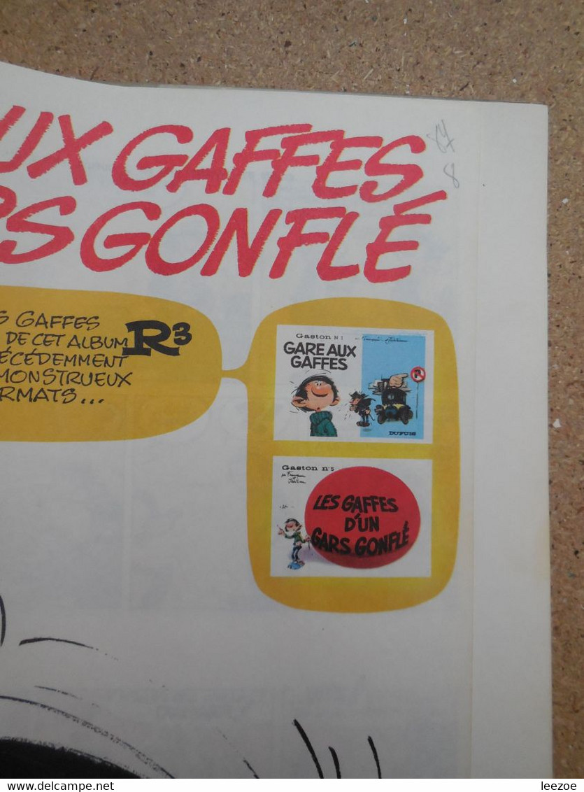 BD EO 1973, R3 GASTON LAGAFFE, Gare aux gaffes d'un gars gonflé, reprise du format italien 1 et 5........4B01.22