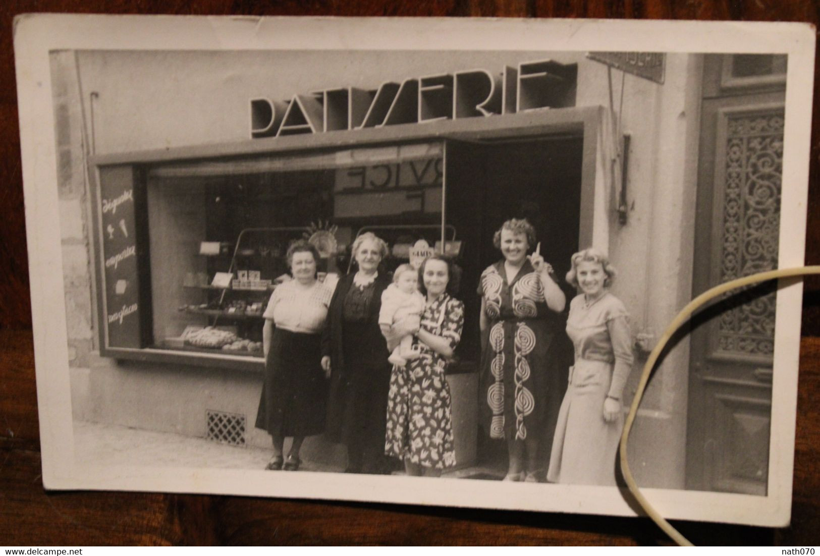 Carte Photo 1951 Pâtisserie Famille CPA Ak Animée Pâtissier Commerce 33 Gironde - Autres & Non Classés