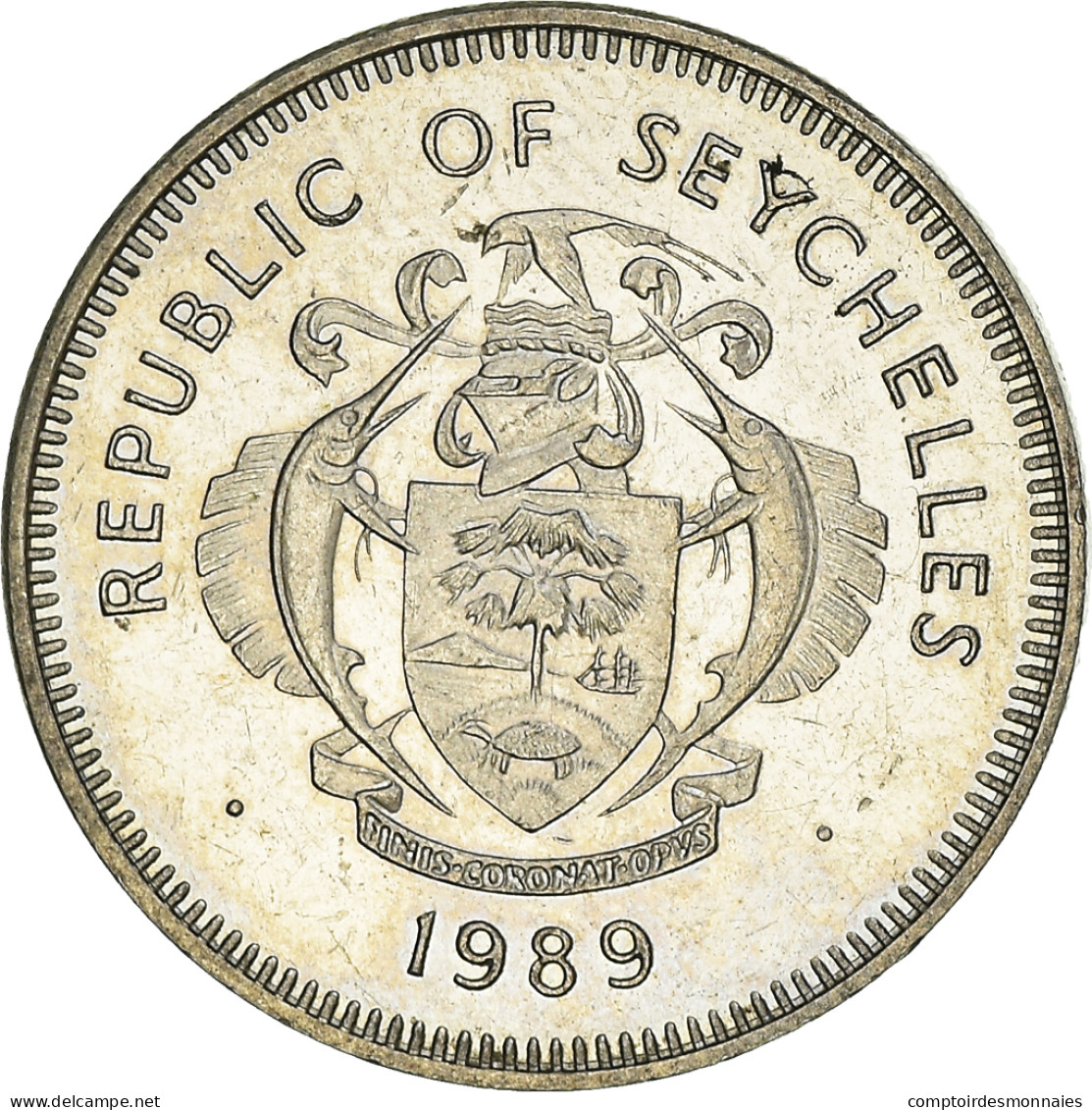 Monnaie, Seychelles, 25 Cents, 1989, British Royal Mint, TTB, Cupro-nickel - Seychellen