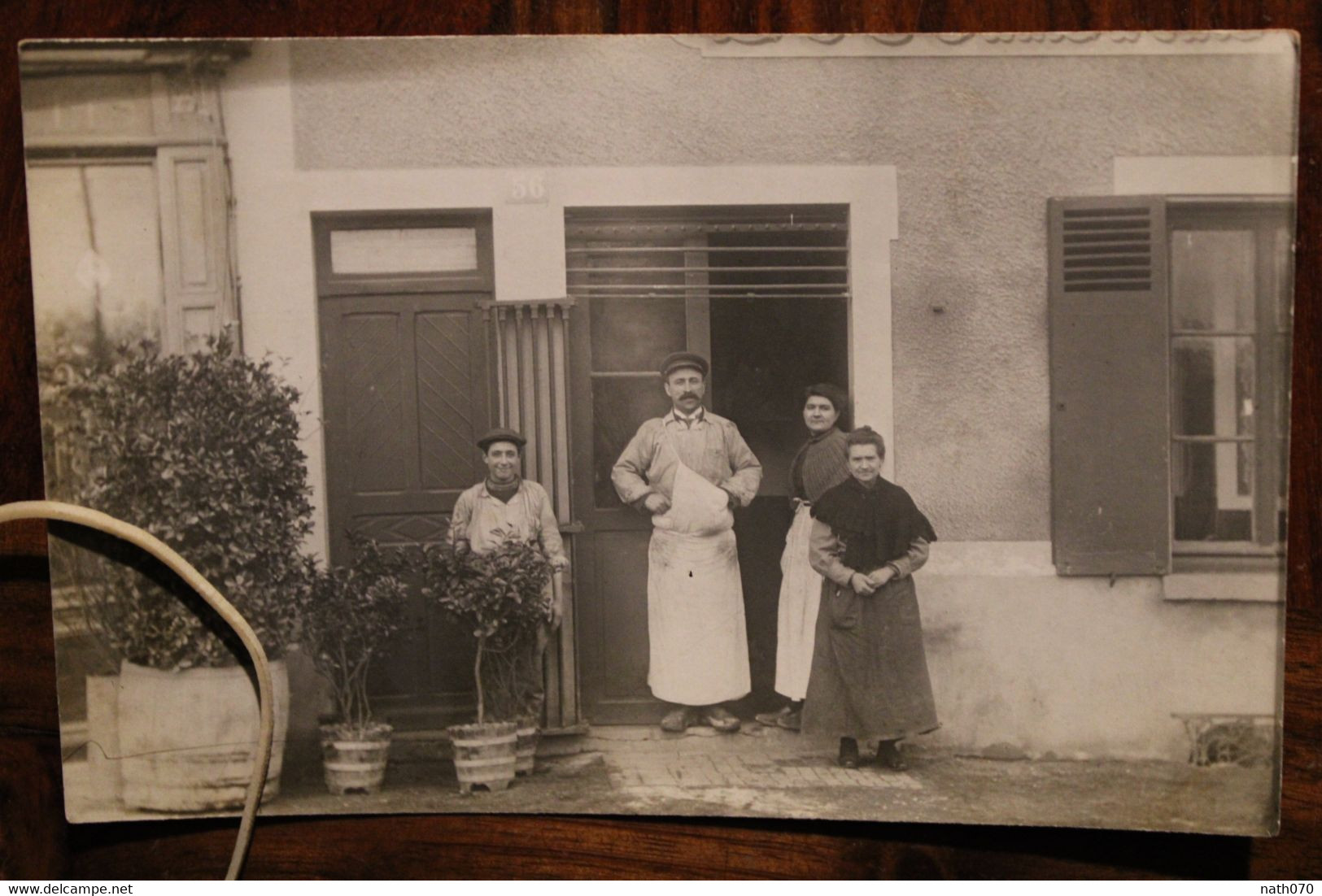 Carte Photo 1940's Boucherie Famille CPA Ak Animée Boucher Charcutier Commerce Métier - Sonstige & Ohne Zuordnung