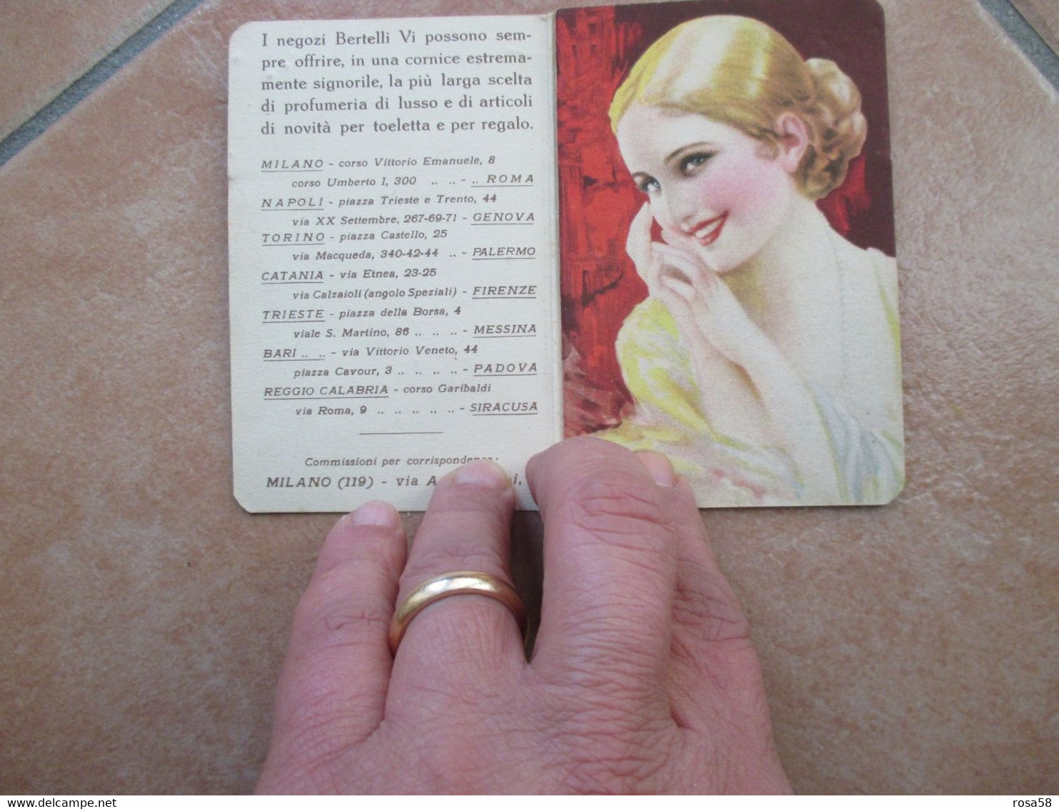 1930 BERTELLI Almanacco Al Profumo ROMA Donne  + Foglietto Farmacia G.B.ORSINI Fano - Petit Format : 1921-40