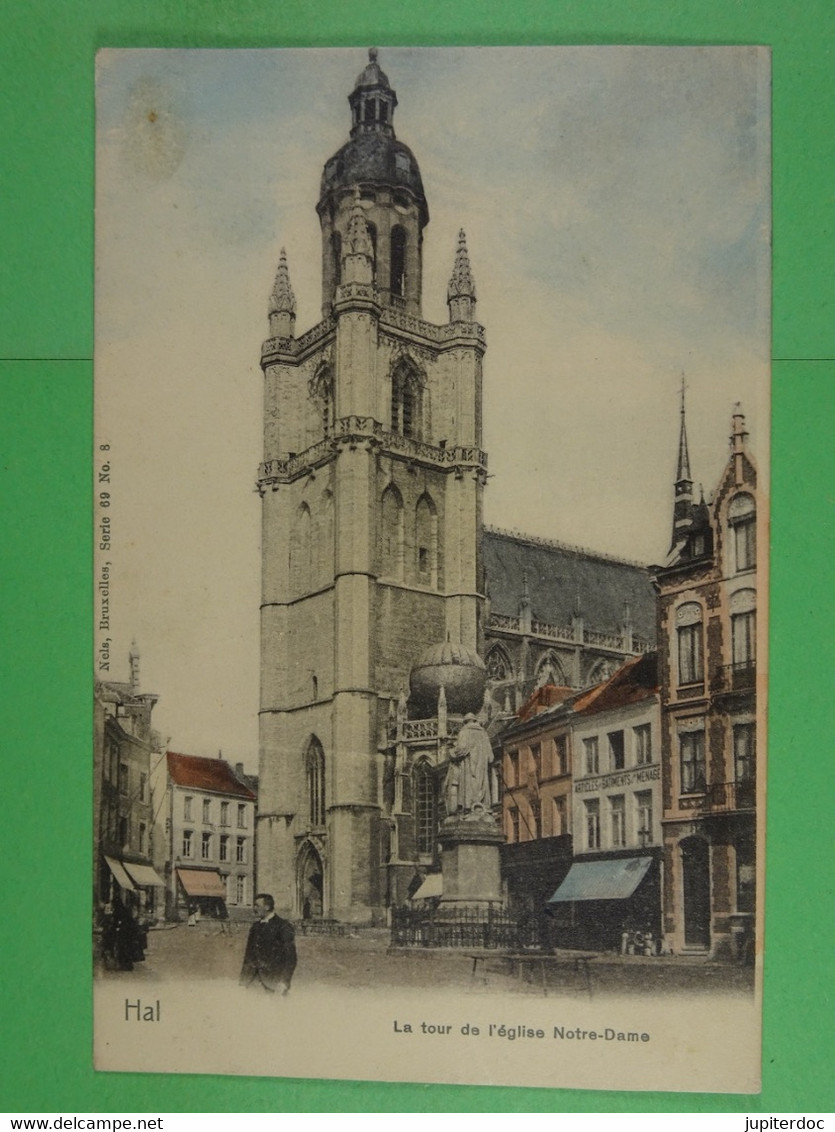 Hal La Tour De L'église Notre-Dame (Nels Colorisée) - Halle