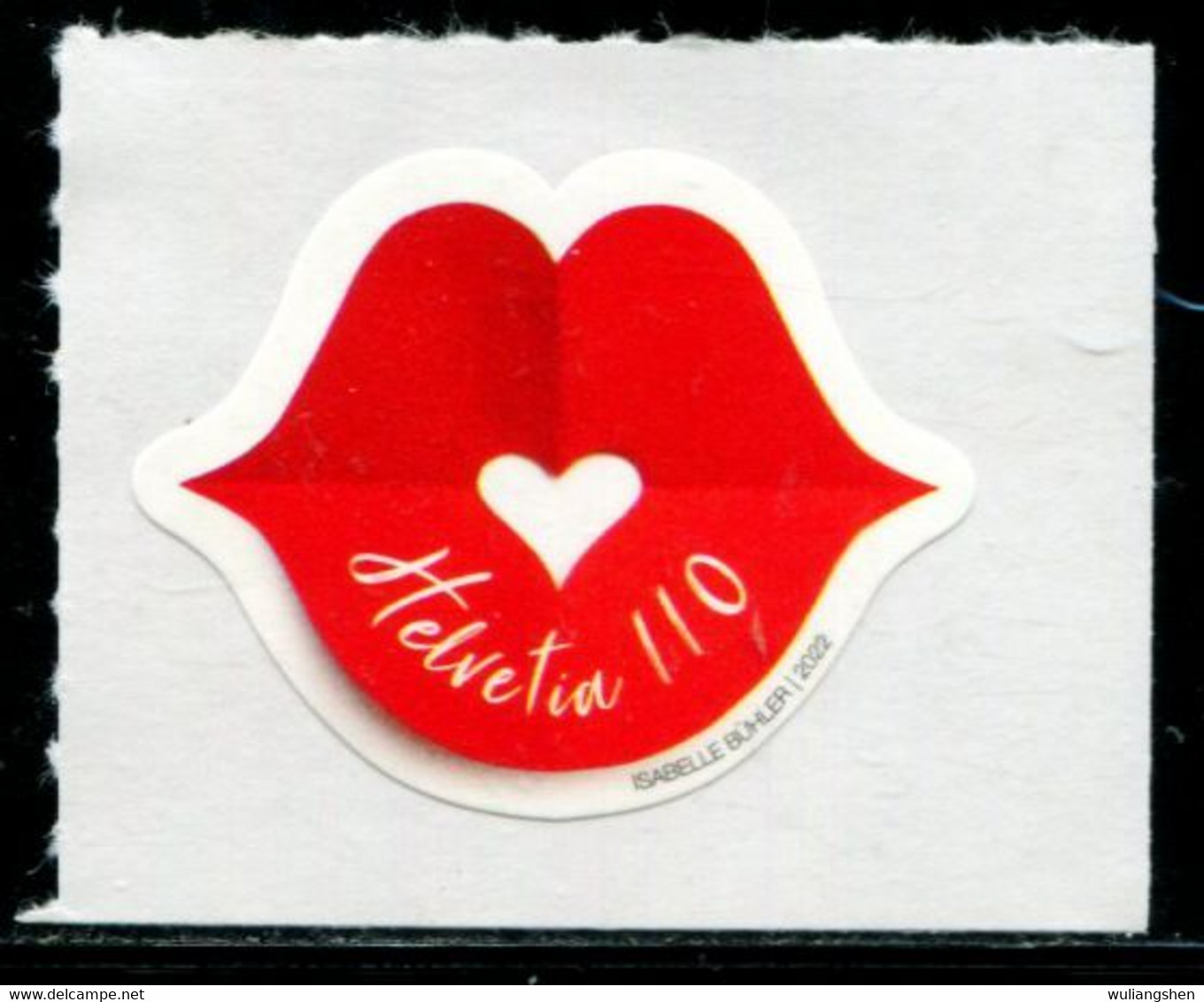 XH0340 Switzerland 2022 Valentine's Day Red Lip Shaped Stamp 1V MNH - Neufs